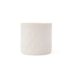 Jarrones Y Vasos>Maceta De Cerámica Blanca 14.5x12.8Cm