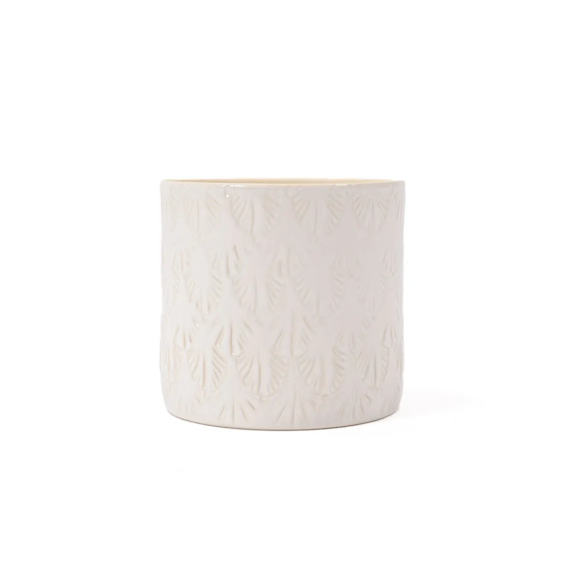 Jarrones Y Vasos>Maceta De Cerámica Blanca 14.5x12.8Cm
