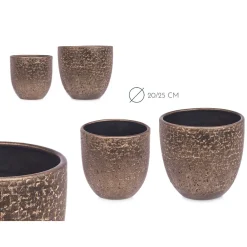 Jarrones Y Vasos|Estilo Contemporaneo>Maceta De Cerámica Dorada 25Cm
