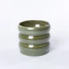Jarrones Y Vasos>Maceta De Cerámica Ondulada Verde 12.9cm