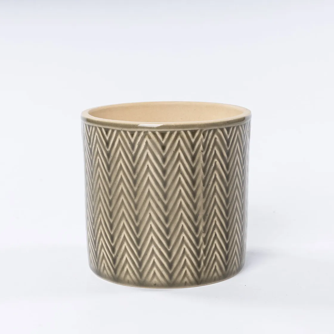 Jarrones Y Vasos>Maceta De Cerámica Zig Zag Verde 11cm
