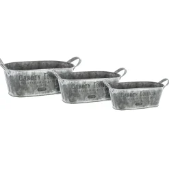atmosphera Accesorios|Estilo Rústico>Maceta Gris Tamaño 2/3 30x14x12Cm