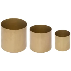 atmosphera Jarrones Y Vasos>Maceta Redonda Metal Tam. 3/3 13x13Cm