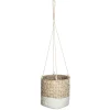 atmosphera Jarrones Y Vasos|Estilo Étnico>Macetero Colgante Etnik Blanco y Beige