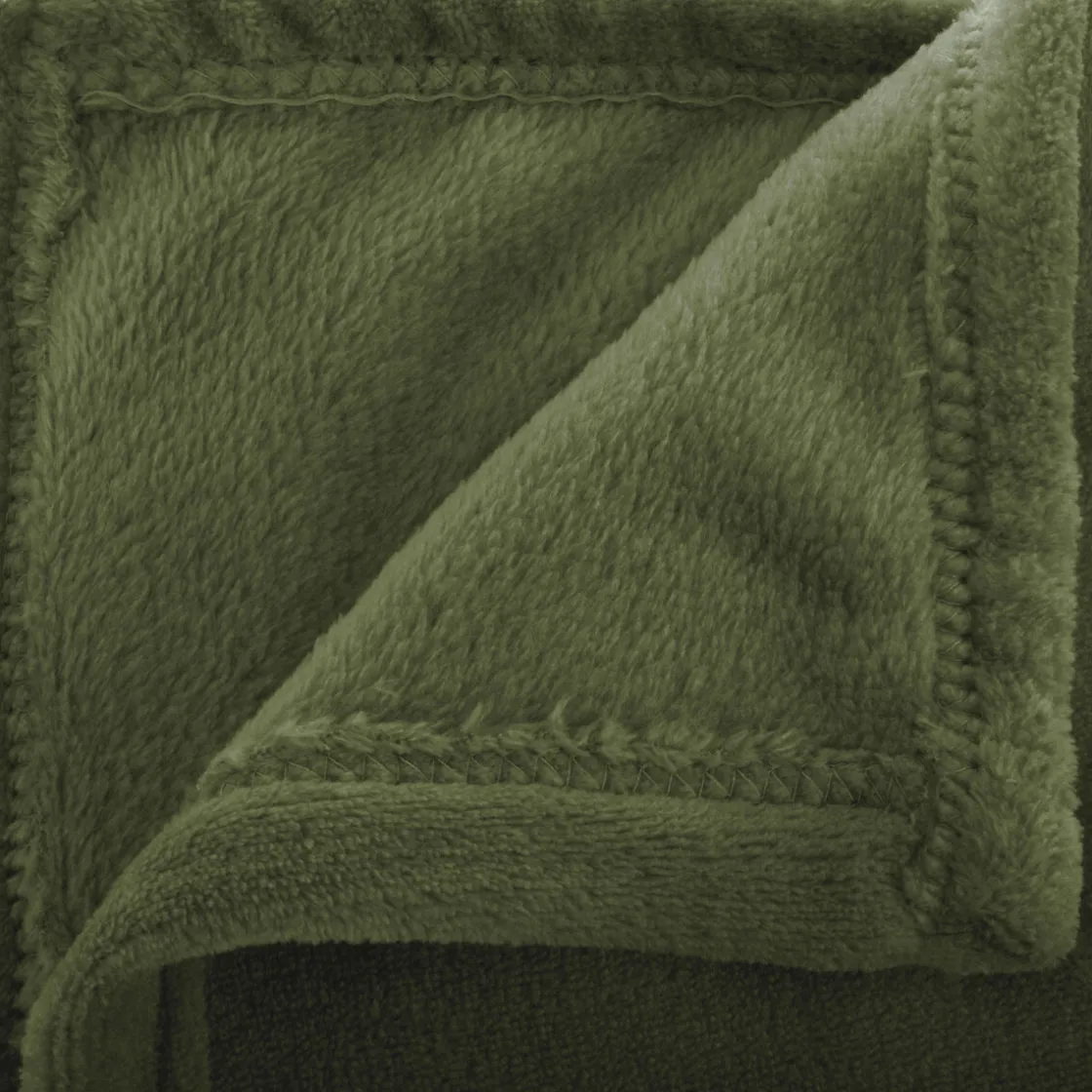 atmosphera Mantas>Manta de franela verde caqui 180x230cm