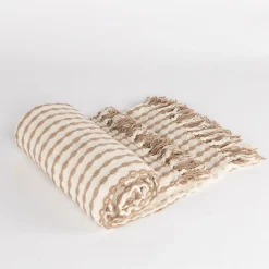 hôma Mantas>Manta ELM beige y taupe 130x160cm