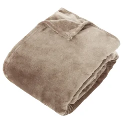 atmosphera Mantas>Manta OLLIS beige de terciopelo