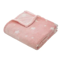 atmosphera4kids Téxtil>Manta Rosa Con Estrellas 150x125Cm
