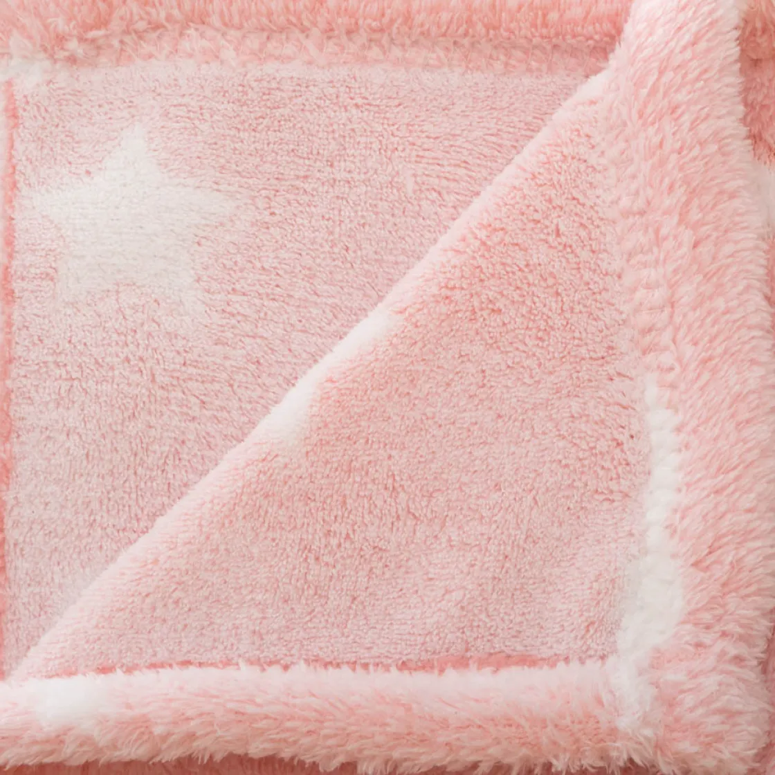atmosphera4kids Téxtil>Manta Rosa Con Estrellas 150x125Cm