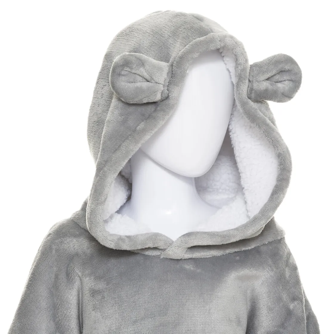 atmosphera4kids Téxtil>Manta Sudadera Capucha Oso Gris 60x95Cm