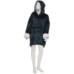atmosphera Mantas>Manta Sudadera C/Capucha Azul Petróleo