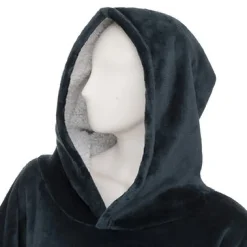atmosphera Mantas>Manta Sudadera C/Capucha Azul Petróleo