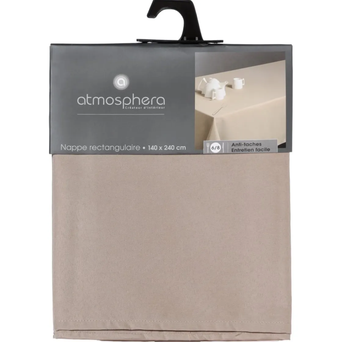 atmosphera Manteles, Servilletas Y Manteles Individuales>Mantel Beige Antimanchas 140x240Cm