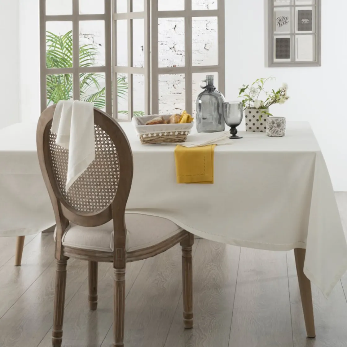 atmosphera Manteles, Servilletas Y Manteles Individuales>Mantel Chambray Blanco 140x240Cm