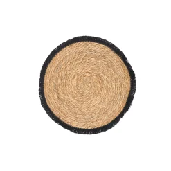 Manteles, Servilletas Y Manteles Individuales>Mantel individual con flecos negro 38cm
