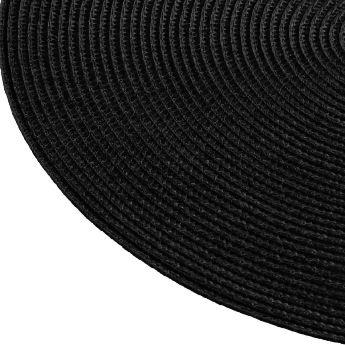 secret d'gourmet Manteles, Servilletas Y Manteles Individuales>Mantel individual redondo negro TEXALINE 38cm