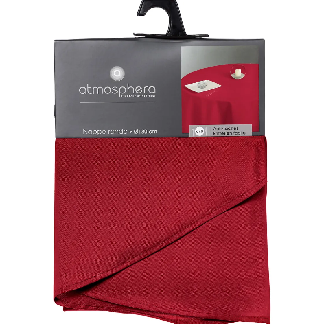 atmosphera Manteles, Servilletas Y Manteles Individuales>Mantel Rojo Antimanchas Redondo 180Cm