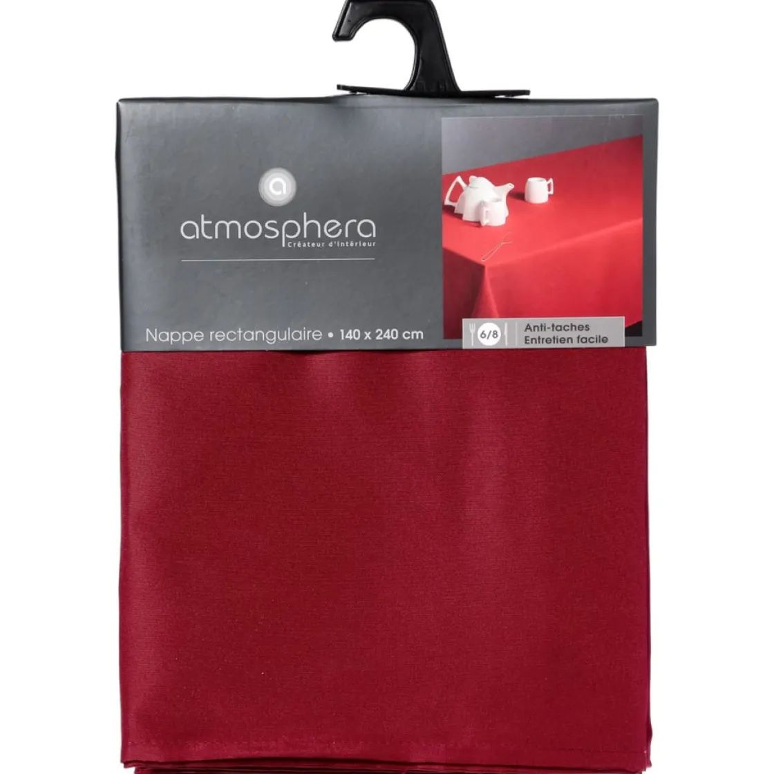 atmosphera Manteles, Servilletas Y Manteles Individuales>Mantel Rojo Antimanchas 140x240Cm