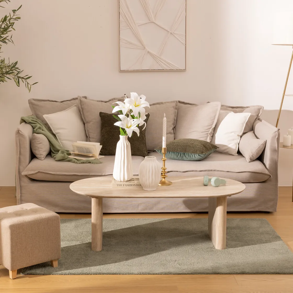 atmosphera Mesas Bajas Y Auxiliares>Mesa auxiliar ANAYA beige de mdf