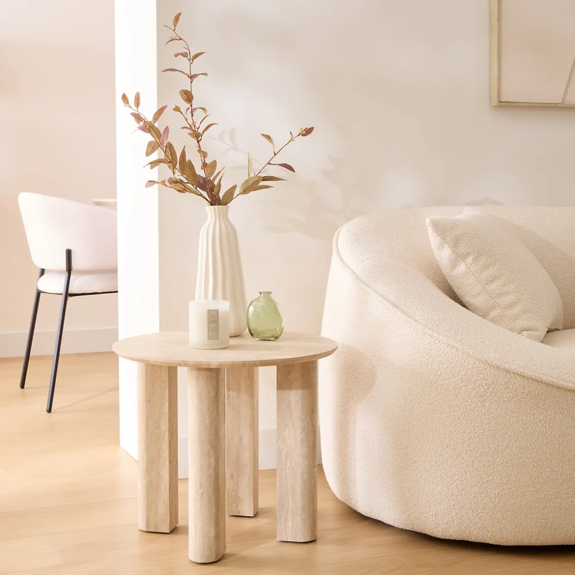 atmosphera Mesas Bajas Y Auxiliares>Mesa auxiliar ANAYA beige de mdf