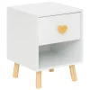 atmosphera4kids Mobiliario>Mesa Auxiliar Con Corazones Blanca