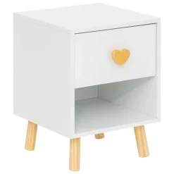 atmosphera4kids Mobiliario>Mesa Auxiliar Con Corazones Blanca