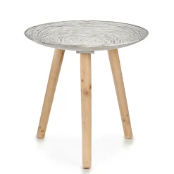 Mesas Bajas Y Auxiliares>Mesa auxiliar de madera tapa decoración espiral