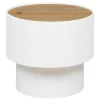 atmosphera Mesas Bajas Y Auxiliares|Estilo Industrial>Mesa auxiliar ENOLA blanca y beige