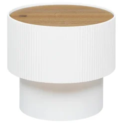 atmosphera Mesas Bajas Y Auxiliares|Estilo Industrial>Mesa auxiliar ENOLA blanca y beige