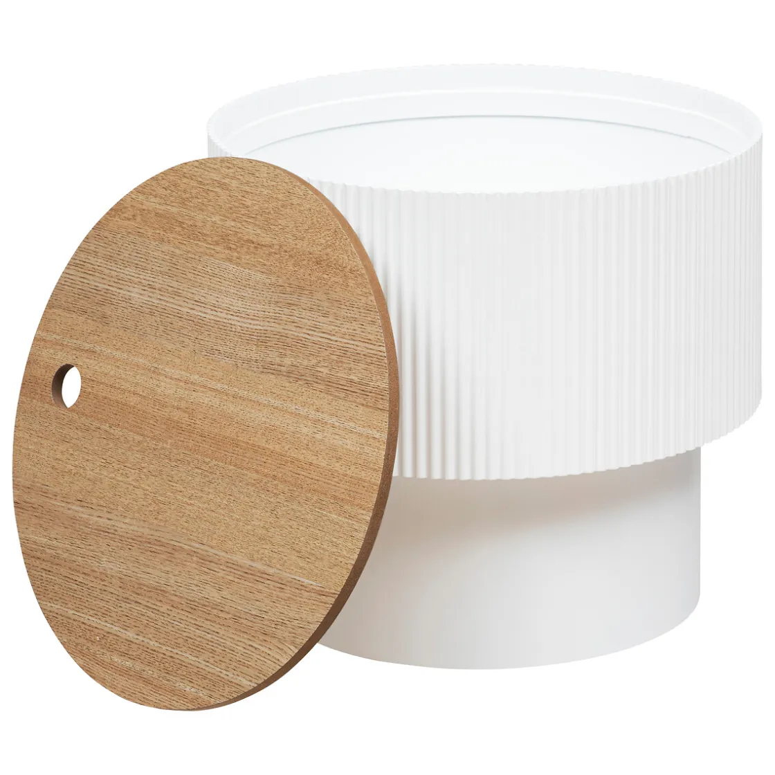 atmosphera Mesas Bajas Y Auxiliares|Estilo Industrial>Mesa auxiliar ENOLA blanca y beige