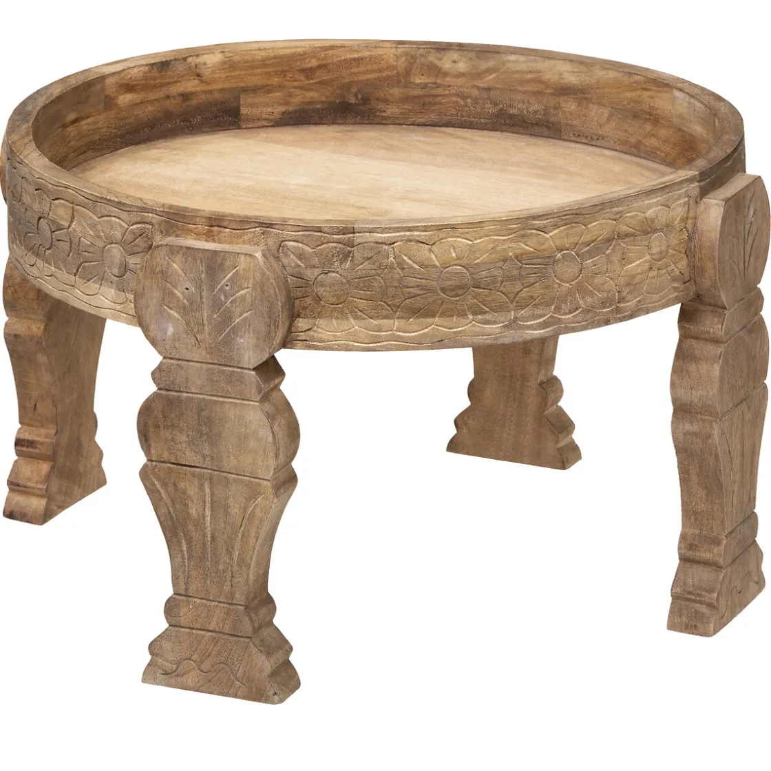 atmosphera Mesas Bajas Y Auxiliares|Estilo Étnico>Mesa Auxiliar Gipsy De Madera 51x33Cm