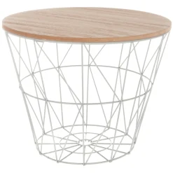 atmosphera Mesas Bajas Y Auxiliares>Mesa Auxiliar Kumi Mdf Metal 38x30.5Cm