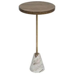 atmosphera Mesas Bajas Y Auxiliares|Estilo Contemporaneo>Mesa Auxiliar Madera/Mármol 35.5x35.5x70