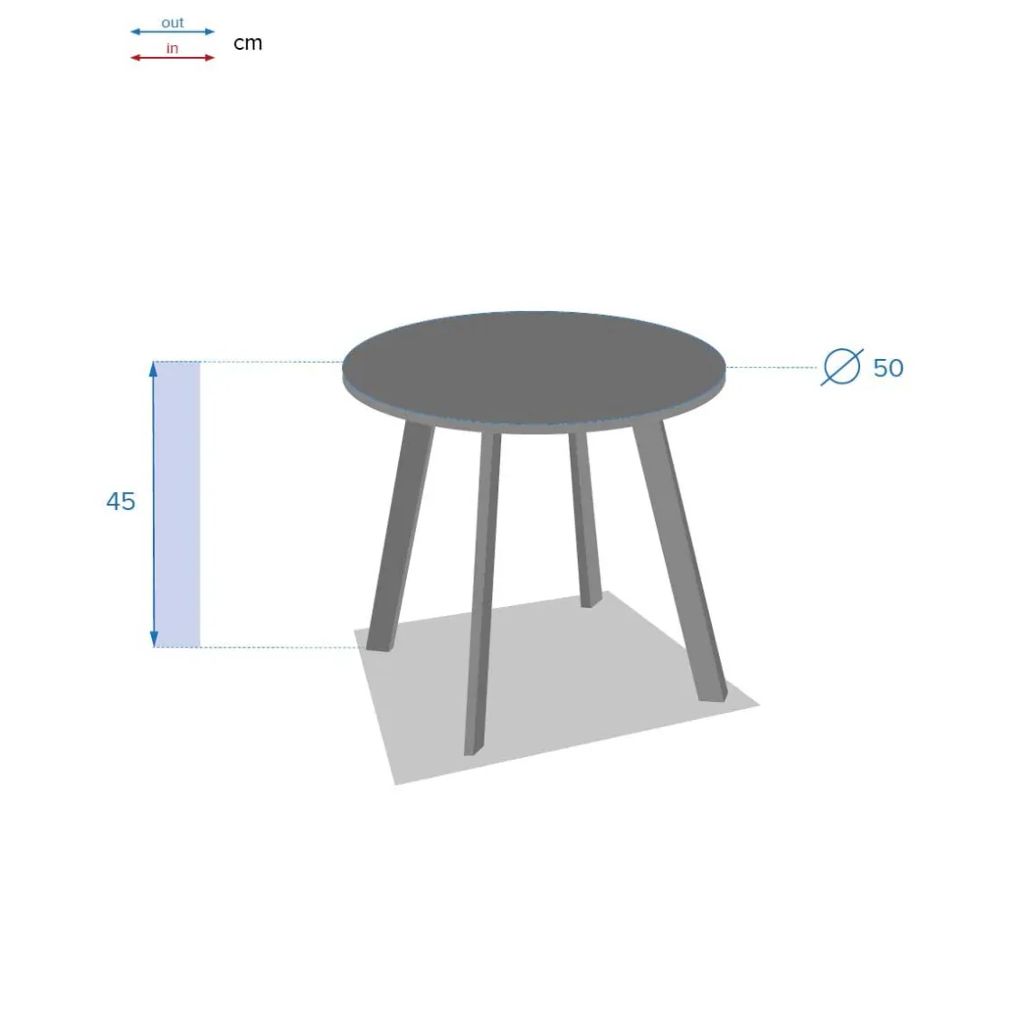 hespéride Mesas De Jardín>Mesa Auxiliar SAONA gris graphite 50cm