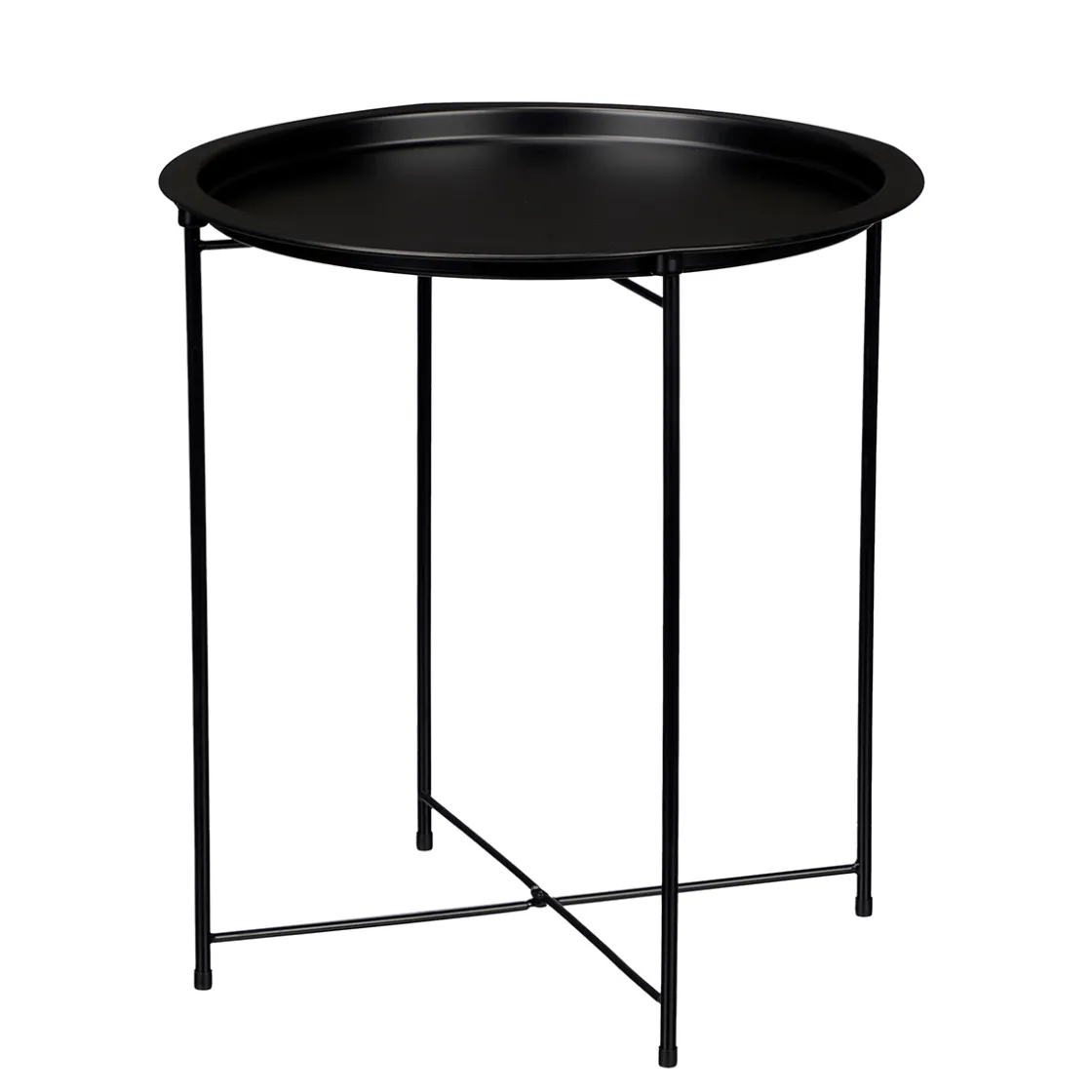 Mesas Bajas Y Auxiliares>Mesa de centro redonda negra de metal 47cm