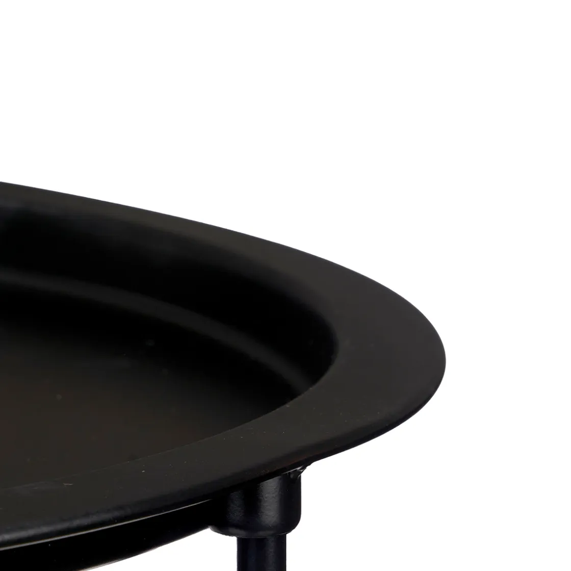 Mesas Bajas Y Auxiliares>Mesa de centro redonda negra de metal 47cm