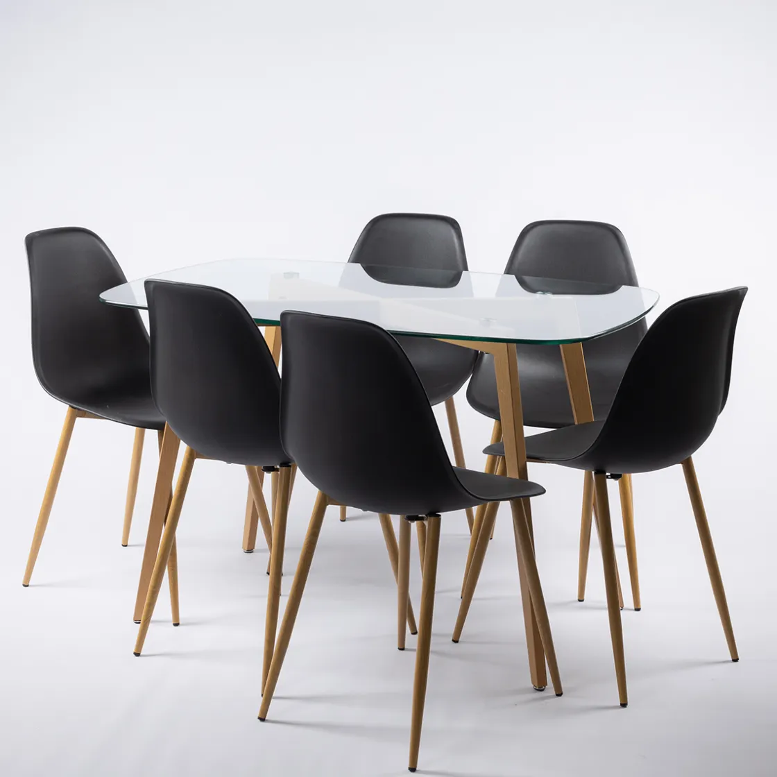 Mesas Para Comer>Mesa De Cocina Gally Con Tapa De Vidrio