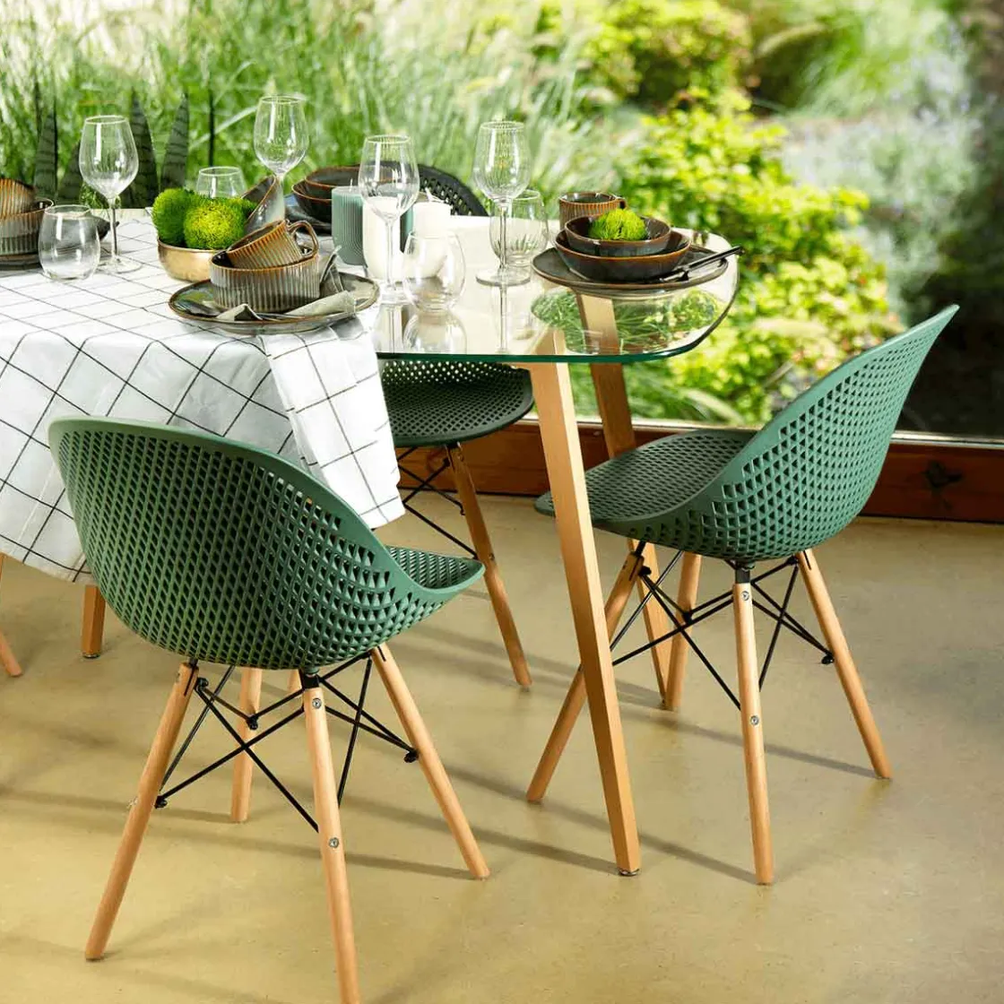 Mesas Para Comer>Mesa De Cocina Gally Con Tapa De Vidrio