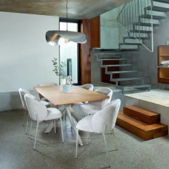 Mesas Para Comer>Mesa de comedor GORDES de mdf con patas de metal