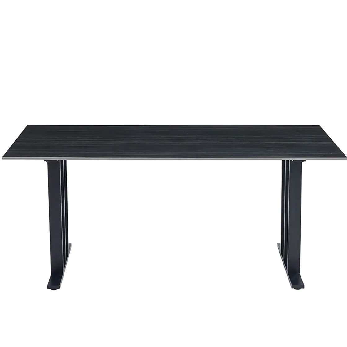 Mesas Para Comer>Mesa de comedor PISA negra con tablero de cerámica