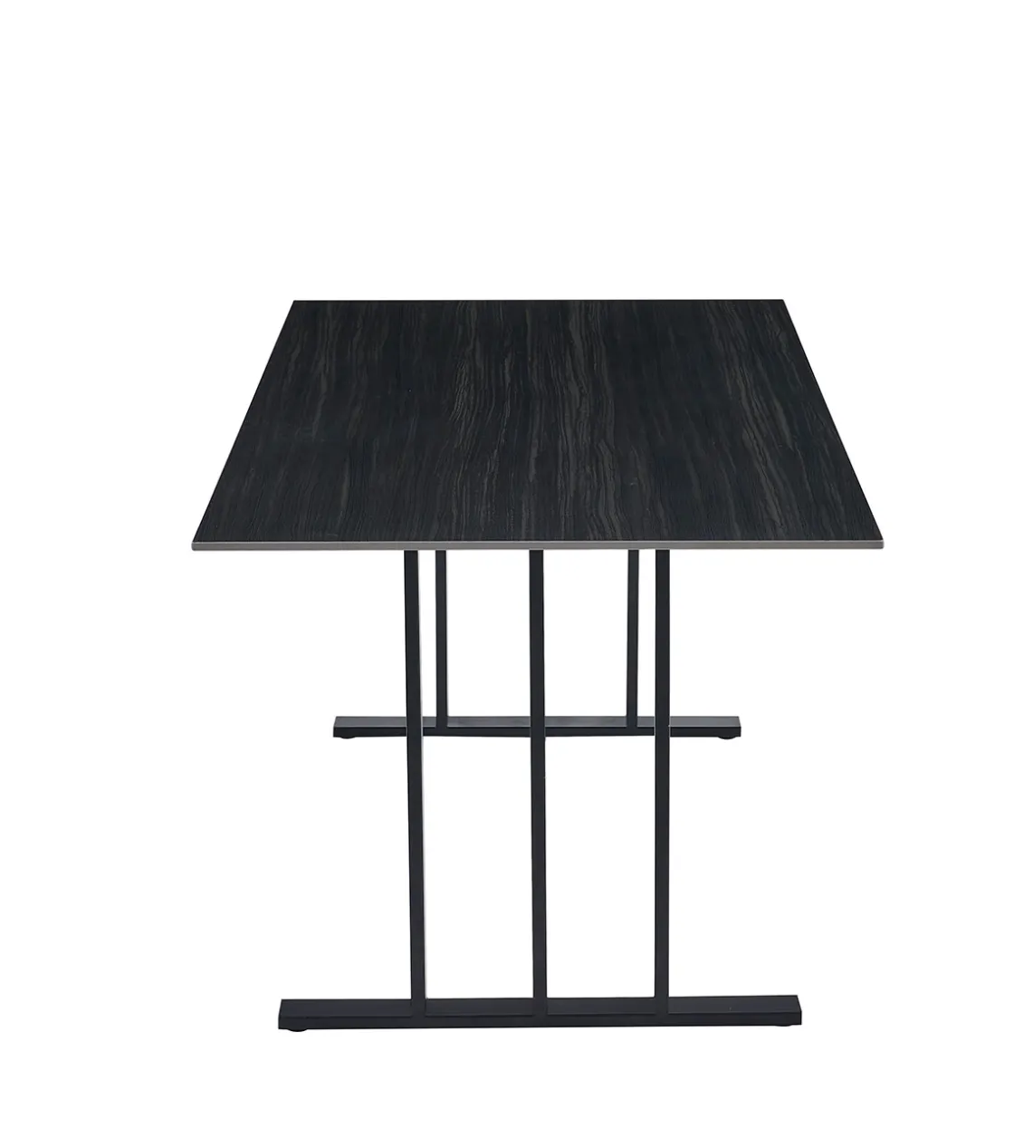 Mesas Para Comer>Mesa de comedor PISA negra con tablero de cerámica