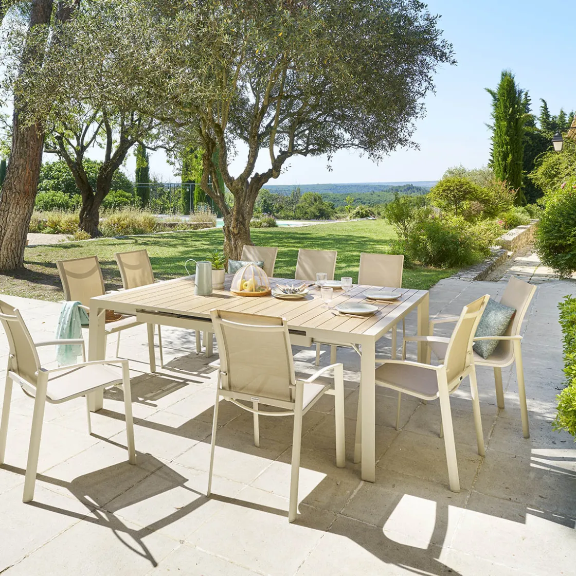 hespéride Mesas De Jardín>Mesa extensible automática ÉVASION lino 142-202cm