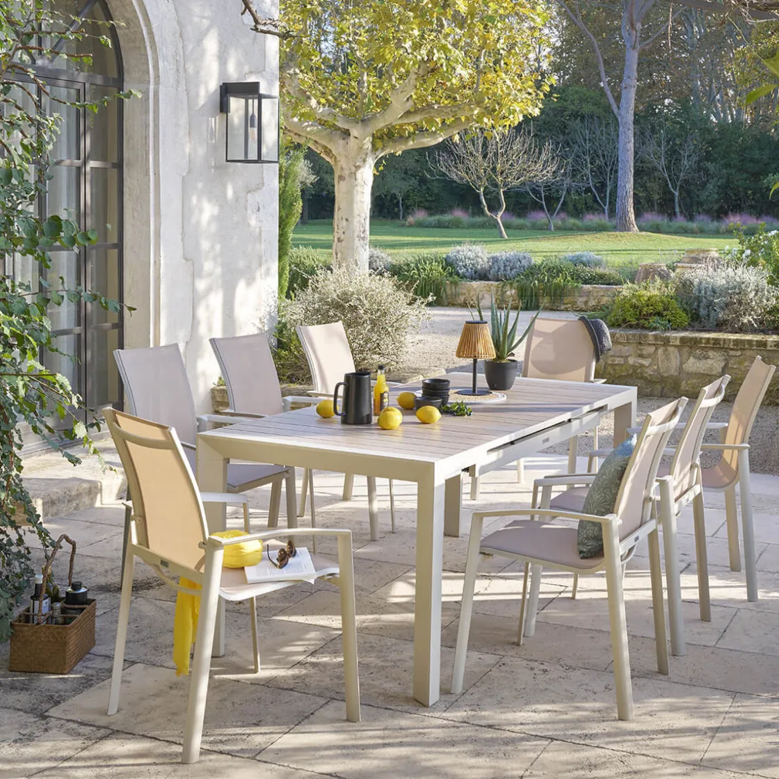 hespéride Mesas De Jardín>Mesa extensible automática ÉVASION lin y argile
