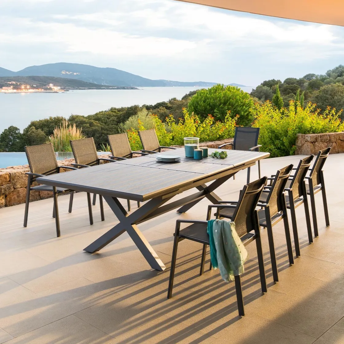 hespéride Mesas De Jardín>Mesa extensible AXIOME gris ardósia 220-279cm