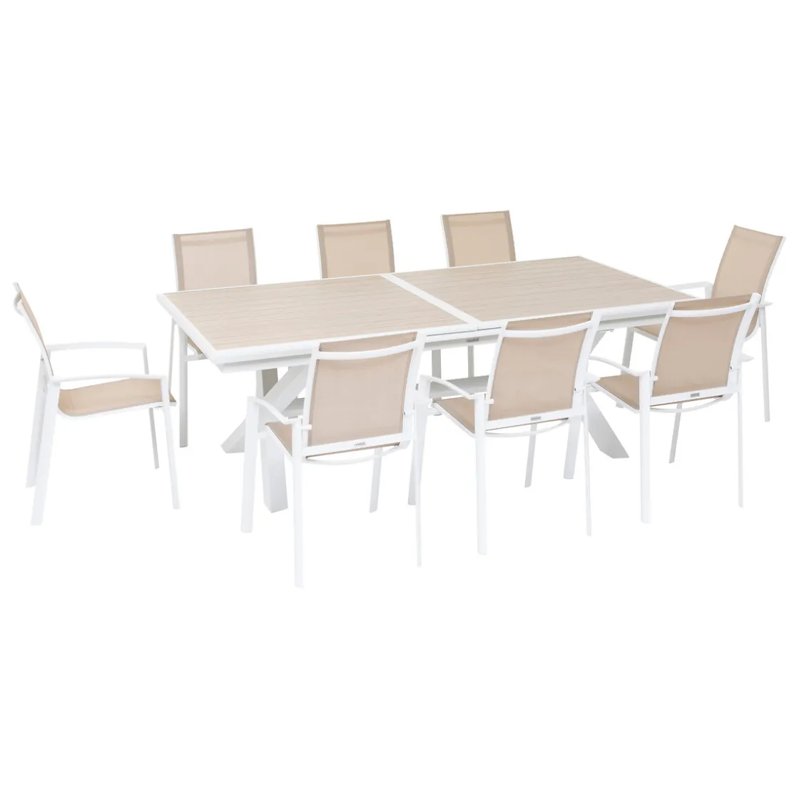 hespéride Mesas De Jardín>Mesa extensible AXIOME lino y blanco 220-279cm