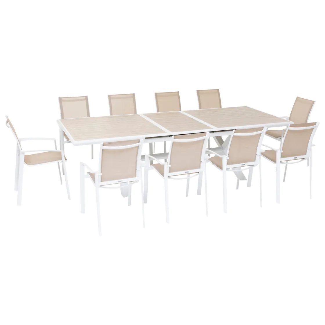 hespéride Mesas De Jardín>Mesa extensible AXIOME lino y blanco 220-279cm