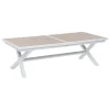 hespéride Mesas De Jardín>Mesa extensible AXIOME lino y blanco 250-330cm