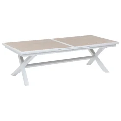 hespéride Mesas De Jardín>Mesa extensible AXIOME lino y blanco 250-330cm