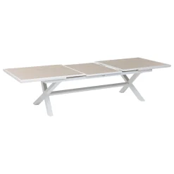 hespéride Mesas De Jardín>Mesa extensible AXIOME lino y blanco 250-330cm