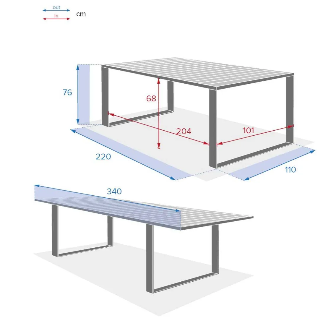 hespéride Mesas De Jardín>Mesa extensible CORVO de aluminio y madera acacia